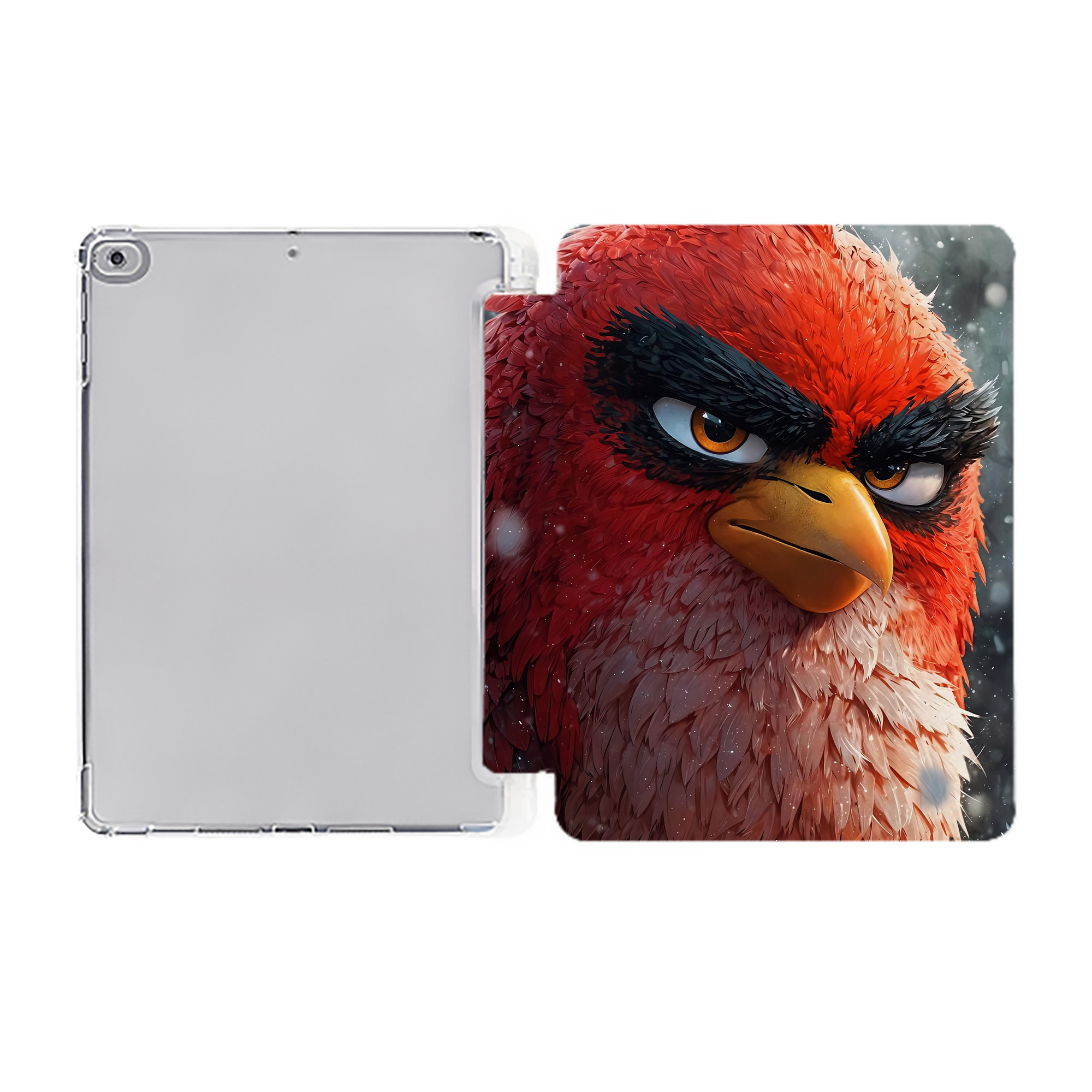 （画像用） Angry Birds アングリーバード IPad ケース ペン収納付き 三つ折りスタンド PUレザー×シリコン 対応機種9.5/10.5/10.9インチ